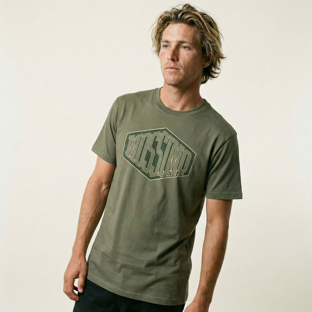 MOSSIMO BACK IN THE DAY T-SHIRT OLIVE