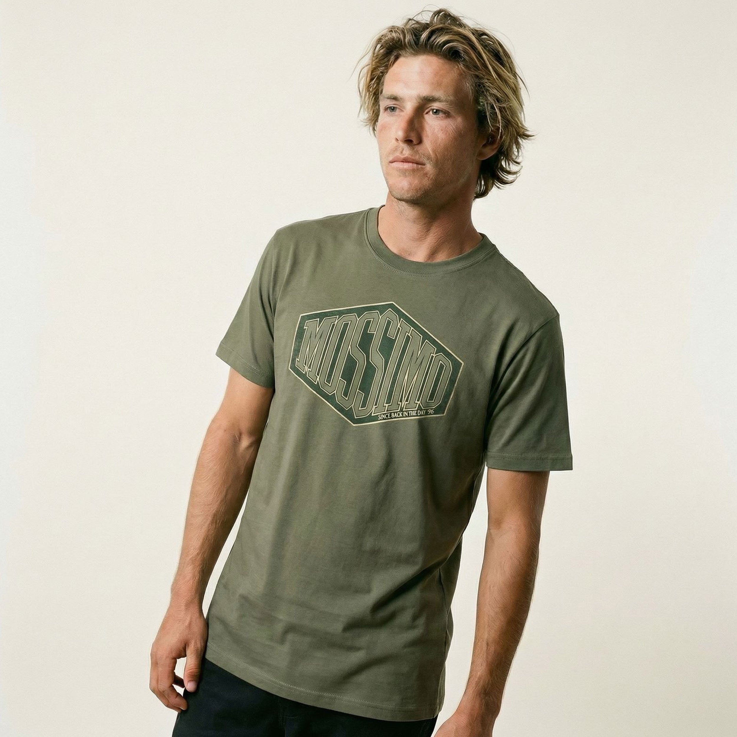 MOSSIMO BACK IN THE DAY T-SHIRT OLIVE