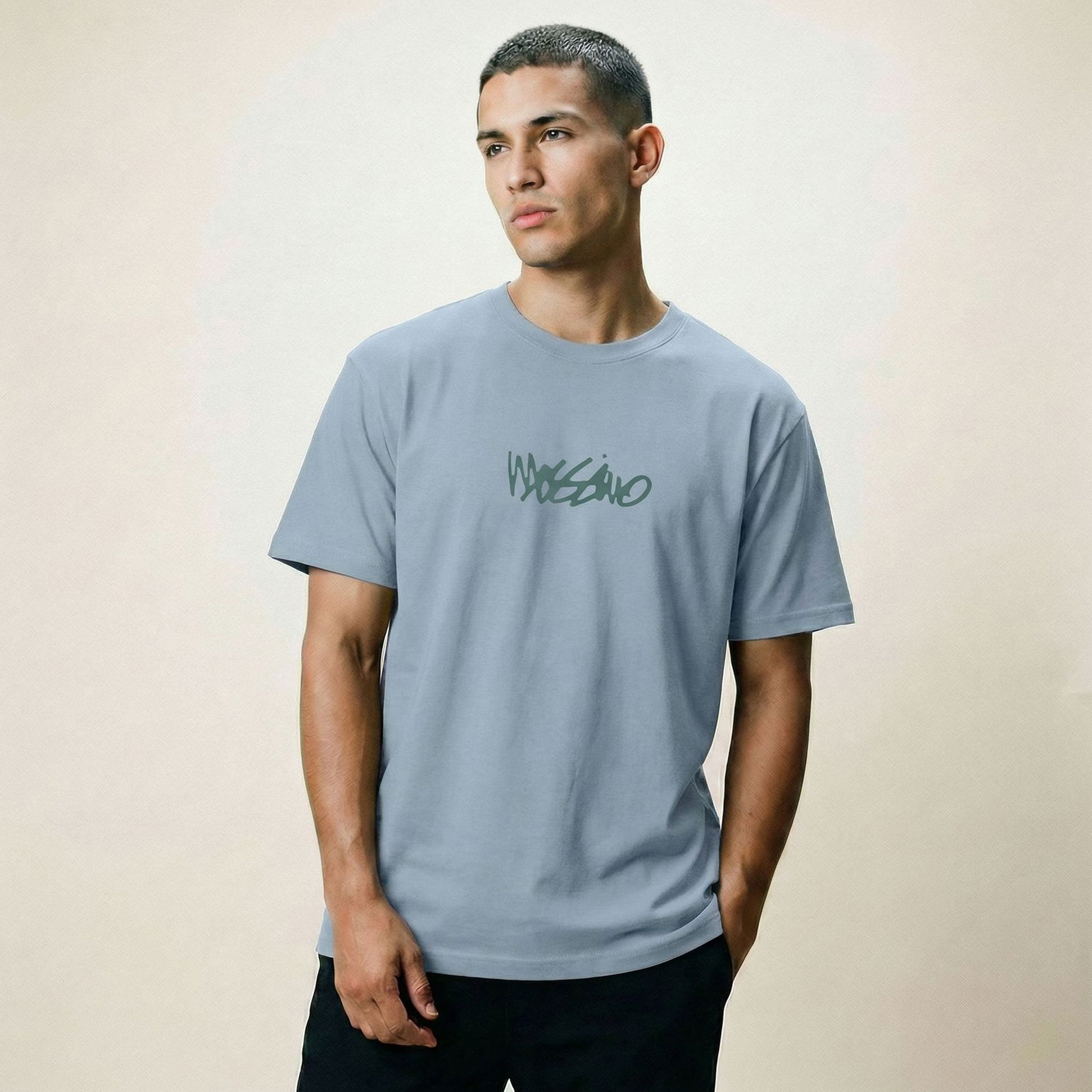 MOSSIMO LONE WOLF T-SHIRT MINERAL BLUE