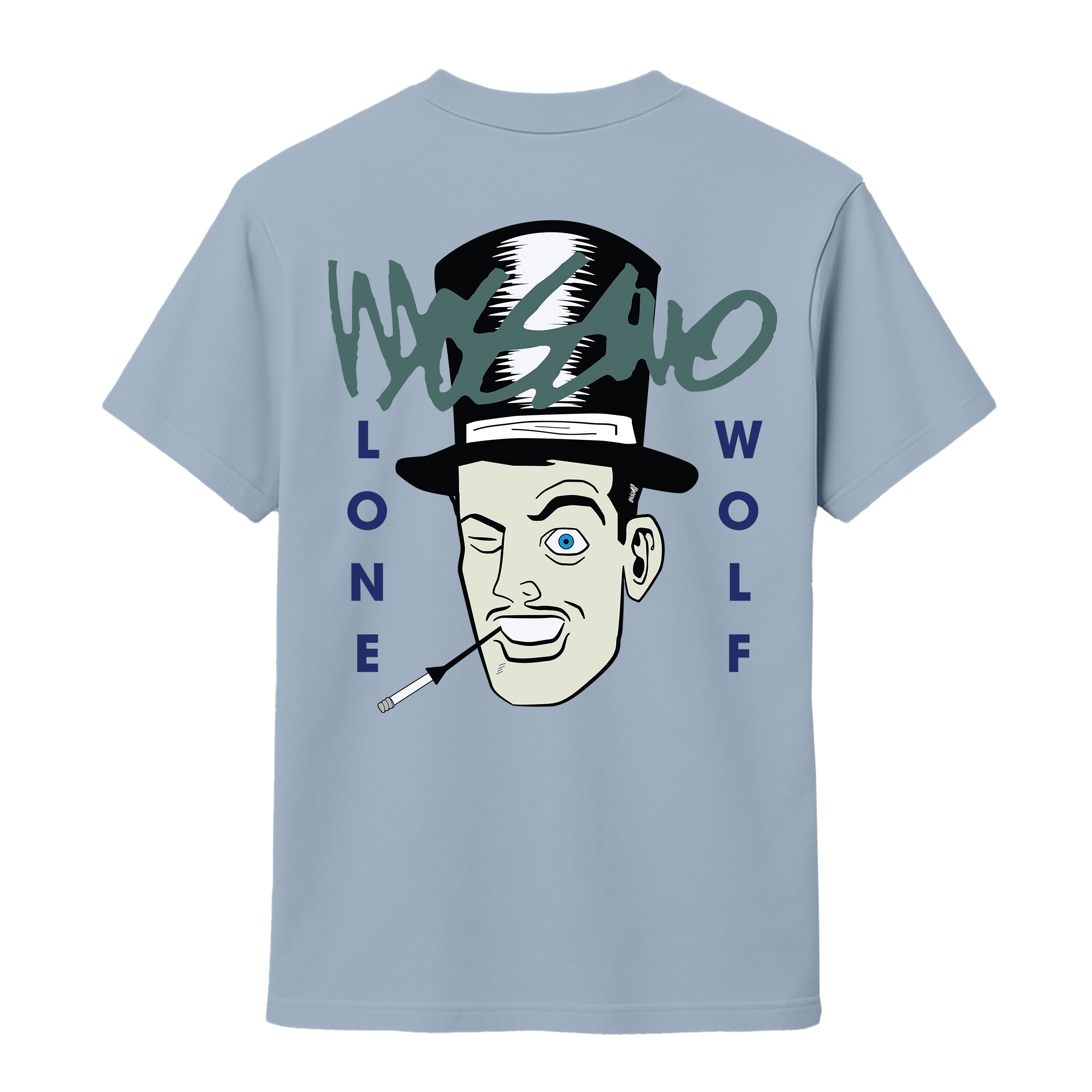 MOSSIMO LONE WOLF T-SHIRT MINERAL BLUE