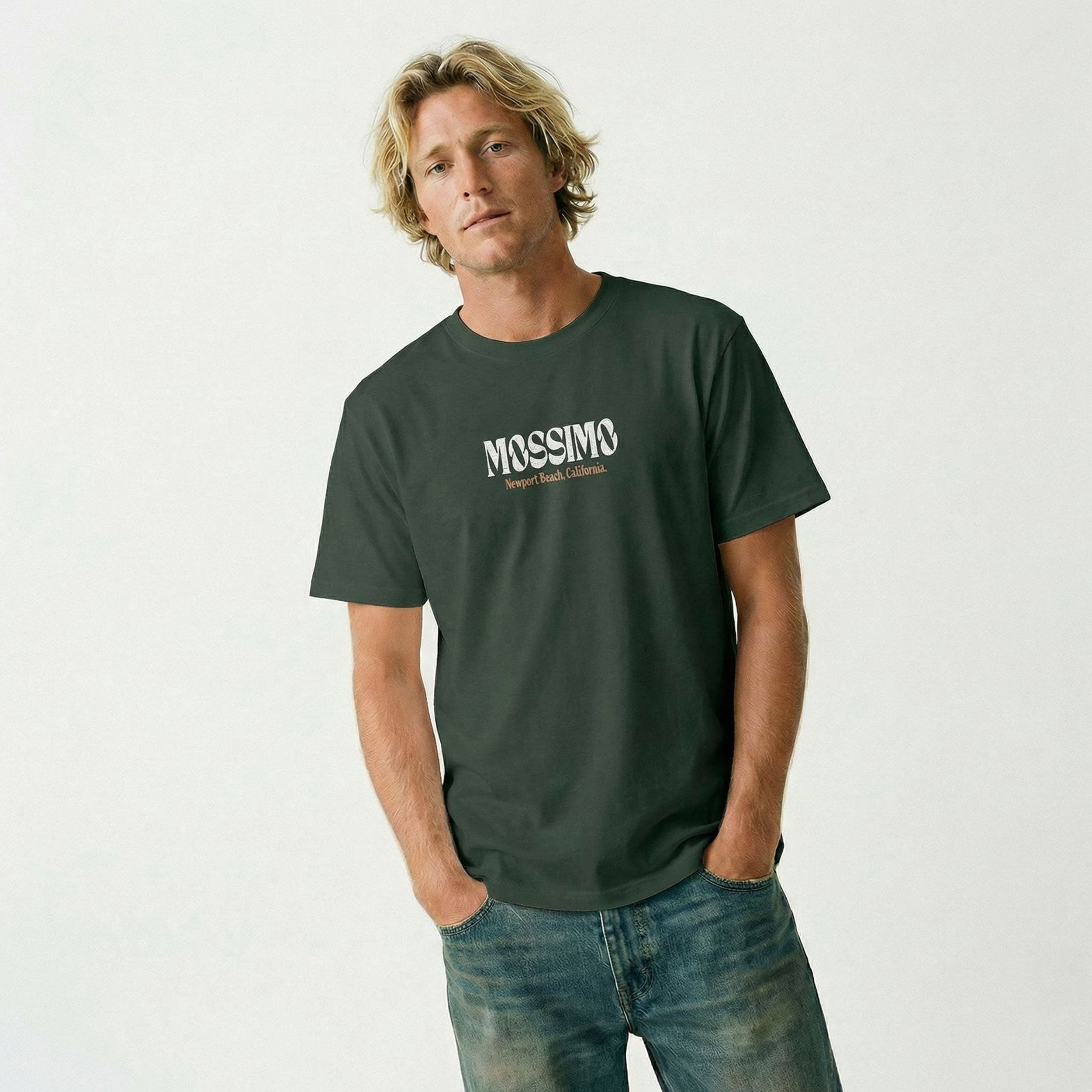 MOSSIMO NEWPORT BEACH T-SHIRT BOTTLE GREEN